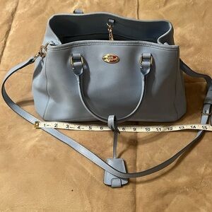 COACH Leather Satchel in Light Blue